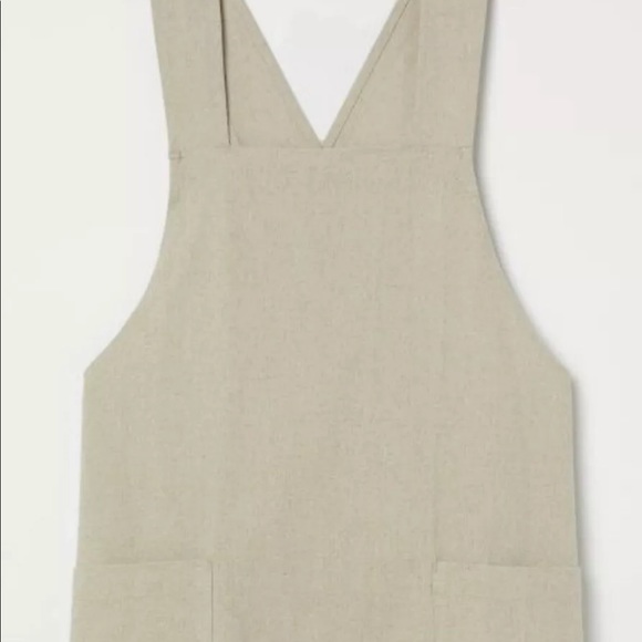 H&M Home Cotton Linen Blend Light Beige Apron Unisex Korean style - Picture 6 of 12